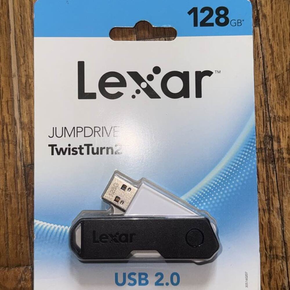 2 packs, Lexar JumpDrive TwistTurn2 128GB USB 2.0 Flash Drive, New - Picture 3 of 4